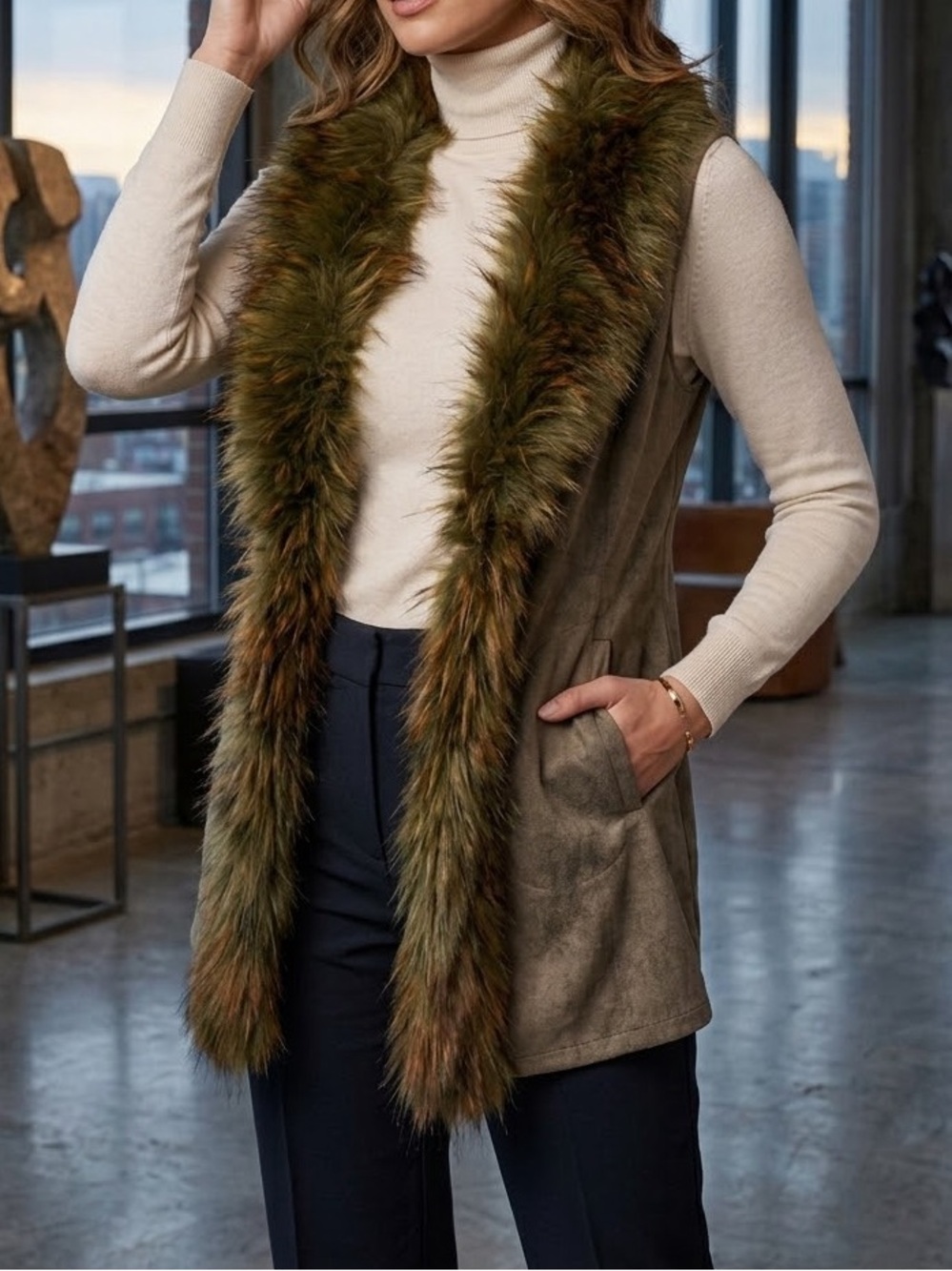 *NEW Jayley Fox Fur Vest One Size